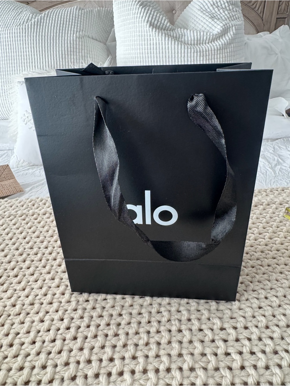 Empty Small New Alo Black Gift/Shopping Bag
